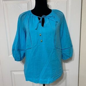 Trina Turk Joplin cotton Blue Women's Top size XS